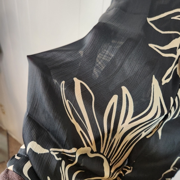 Cactus Man Ricky Singh Sheer Navy Tropical Floral Short Sleeve Button Down Large - Picture 5 of 8